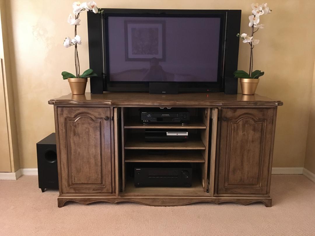 Custom made solid maple wood TV unit - AM Furniture in Surrey, New Westminster, Burnaby, Vancouver, Coquitlam
